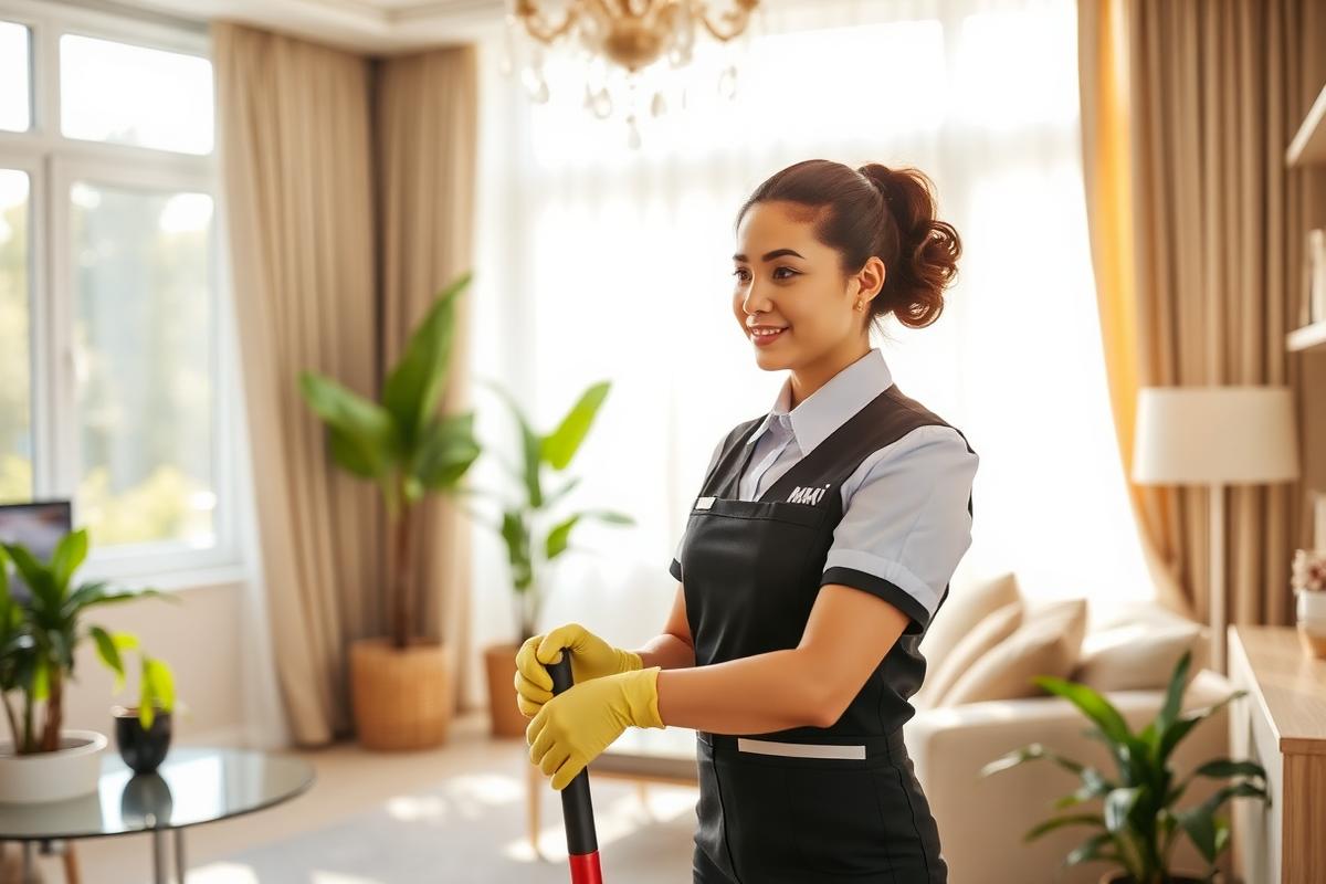 Professional service specialist working at a customer's home